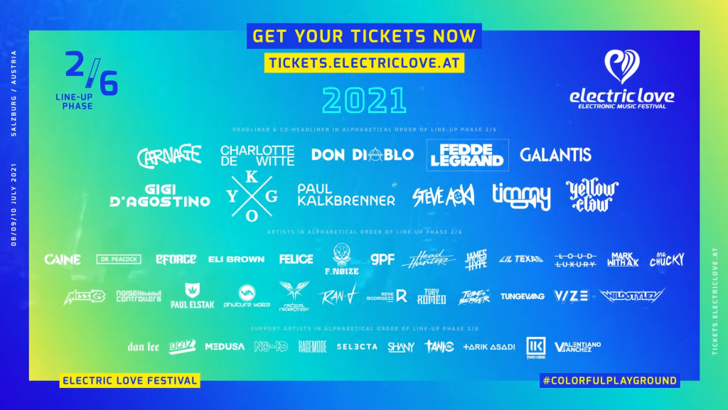 Electric Love 2021 |Line Up Phase 2 - All Music Spain